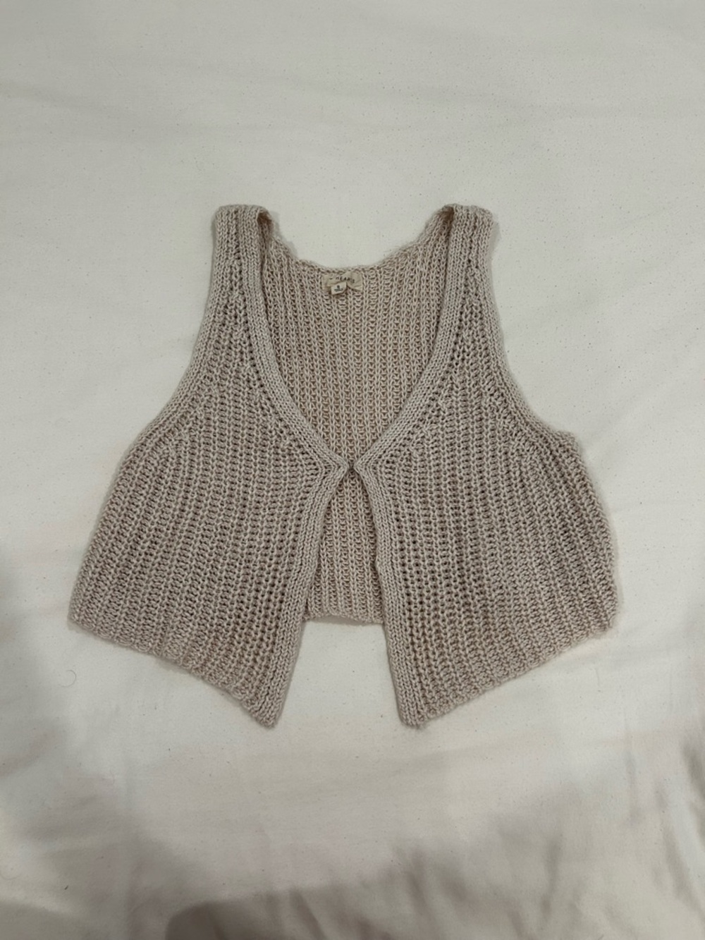 Knit Cropped Vest in Light Taupe